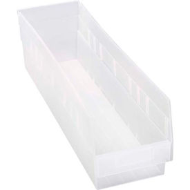 Plastic Nesting Storage Shelf Bin - 6-5/8"W x 23-5/8"L x 6"H - Clear