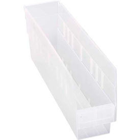 Plastic Nesting Storage Shelf Bin Clear 4-1/8"W x 17-7/8"L x 6"H
