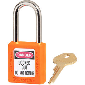 Thermoplastic Zenex Safety Padlock 1-1/2"H Shackle, Orange 6/Set