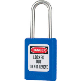 Thermoplastic Zenex Snap Lock Safety Padlock, 1-3/8"W x 1-1/2"H Blue