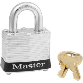 3KAS3BLK Laminated Steel Safety Padlock, 1-9/16"W x 3/4"H Shackle, Black, 3/Set