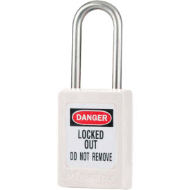 Thermoplastic Zenex Snap Lock Safety Padlock, 1-3/8"W x 1-1/2"H, WHT