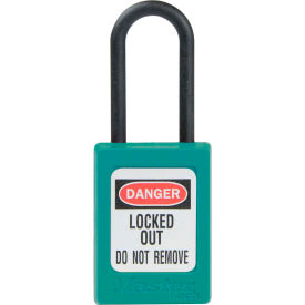 Thermoplastic Dialectric Zenex S32TEAL Safety Padlock, 1-3/8"Wx1-1/2"H Teal