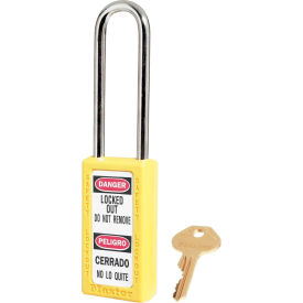 Thermoplastic Zenex Safety Padlock, 1-1/2"W x 1-1/2"H Shackle, YLW