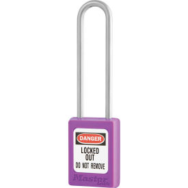 Thermoplastic Zenex S31LTPRP Safety Padlock, 1-3/8"W x 3"H Shackle, Purple