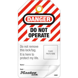 Safety "Do Not Operate" Lockout Tags, Self-Laminating, Package Quantity 12