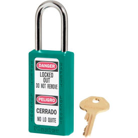 Thermoplastic Safety Padlock 1-1/2"W x 1-1/2"H Shackle Teal