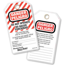 Safety "Danger - Do Not Operate" Lockout Tags, Spanish/English Pkg Qty 12