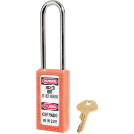 Thermoplastic Zenex 411LT Safety Padlock, 1-1/2"W x 1-1/2"H Shackle, ORJ