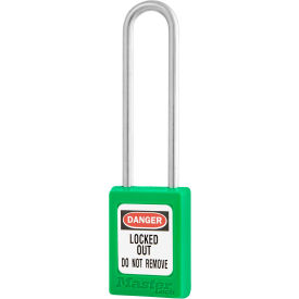 Thermoplastic Zenex S31LTGRN Safety Padlock, 1-3/8"W x 3"H Shackle, Green