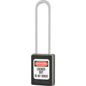 Thermoplastic Zenex Snap Lock Safety Padlock, 1-3/8"W x 3"H, Black