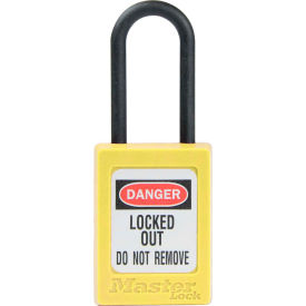 Thermoplastic Dialectric Zenex Safety Padlock, 1-3/8"W x 1-1/2"H Yellow