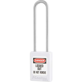 Thermoplastic Zenex S31LTWHT Safety Padlock, 1-3/8"W x 3"H Shackle, White