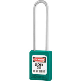 Thermoplastic Zenex S31LTTEAL Safety Padlock, 1-3/8"W x 3"H Shackle, Teal