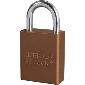 Aluminum Safety Padlock, 1-1/2"W x 1"H Shackle, Brown