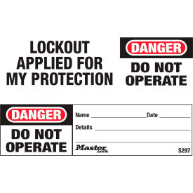 Safety "Do Not Operate" Maintenance Tag, English, Package Quantity 100