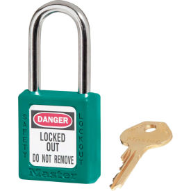 Thermoplastic Zenex Safety Padlock, 1-1/2"H Shackle, Teal