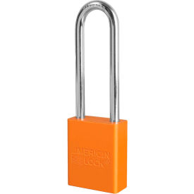 Aluminum Safety Padlock, 1-1/2"W x 3"H Shackle, Orange