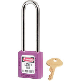 Thermoplastic Safety Padlock, 3"H Shackle, Purple