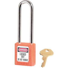 Thermoplastic 410KALTORJ Safety Padlock, 3"H Shackle, Orange
