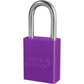 Aluminum Safety Padlock, 1-1/2"W x 1-1/2"H Shackle, Purple