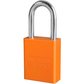 S1106ORJ Aluminum Safety Padlock, 1-1/2"W x 1-1/2"H Shackle, Orange