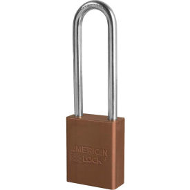 Aluminum Safety Padlock, 1-1/2"W x 3"H Shackle, Brown