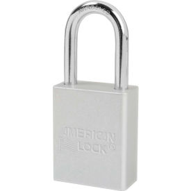 Aluminum Safety Padlock, 1-1/2"W x 1-1/2"H Shackle, Silver