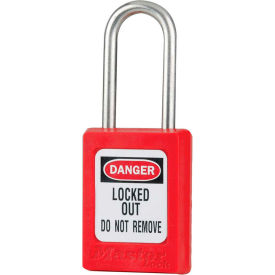 Thermoplastic Zenex Snap Lock Safety Padlock, 1-3/8"W x 1-1/2"H Red