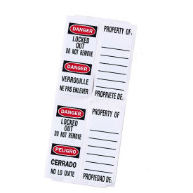 Bilingual Padlock Labels for 411 padlocks (100 Sets, 50 Sets/Each Language), S141