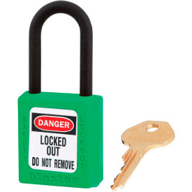 Dielectric Zenex Padlock, 1-1/2"W x 1-1/2"H, Nylon Shackle, Green