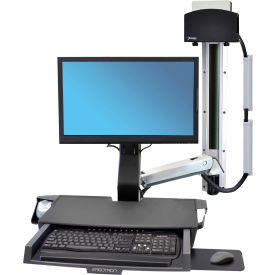 StyleView Sit-Stand Combo System with Worksurface, Polished Aluminum
