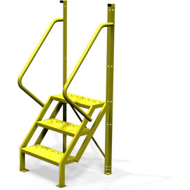 3 Step 50 Degree Incline Ladder, 24"W Perforated Tread