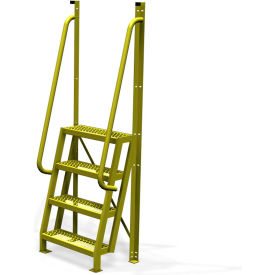 4 Step 75 Degree Incline Ladder, 24"W Grip Strut Tread