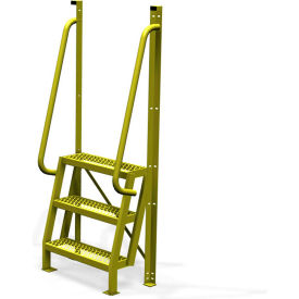 3 Step 75 Degree Incline Ladder, 24" Wide Grip Strut Tread