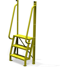 3 Step 75 Degree Incline Ladder, 24 Inch Wide Perforated Tread