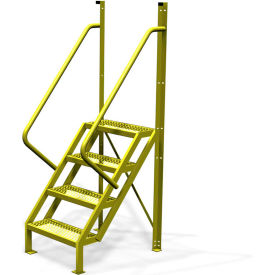 4 Step 50° Incline Ladder, 24"W Grip Strut Tread