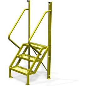3 Step 50 Degree Incline Ladder, 24"W Grip Strut Tread