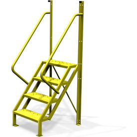 4 Step 50 Degree Incline Ladder, 24"W Perforated Tread