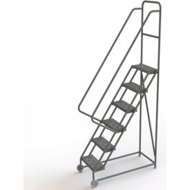 6 Step Steel 16"W Tilt & Roll Ladder, Perforated Tread - KDTF106166
