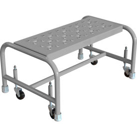 Mobile Steel Step Stand w/ Perforated Top Step & 24"W Platform - WLSR001246