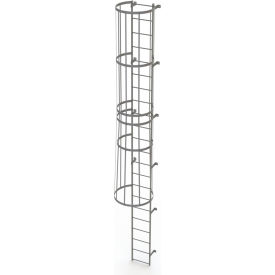 22 Step Steel Caged Fixed Access Ladder, Gray