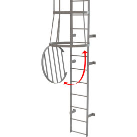 Steel Cage Ladder Cage Door for Bottom of Cage, Gray
