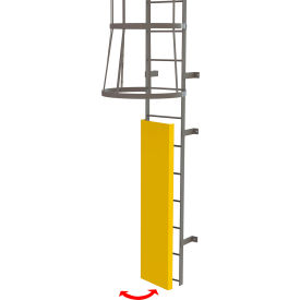 Fixed Steel Ladder Guard Door for Entry Onto Fixed Ladder, Safety Yellow