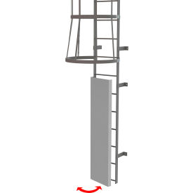 Steel Ladder Guard Door for Entry Onto Fixed Ladder, Gray