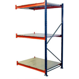 3 Level Bulk Storage Rack, Steel Deck, Add On, 96"W x 24"D x 84"H, Blue
