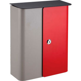 Vista Wall Mount Locking Mailbox Green/Black Acrylic With Grey Metal Lid