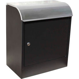 Selma Wall Mount Locking Mail & Parcel Box Black/Stainless Steel