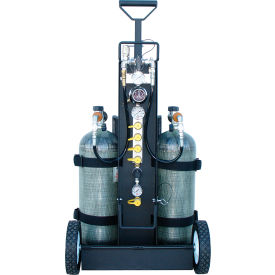 2-Cylinder MULTI-PAK Small Cylinder Rescue Cart, 4500 PSI, Hansen
