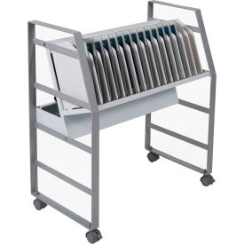 Tablet/Chromebook Open Charging Cart for 16 Devices, 27"W x 14-3/4"D x 30"H, Gray/White